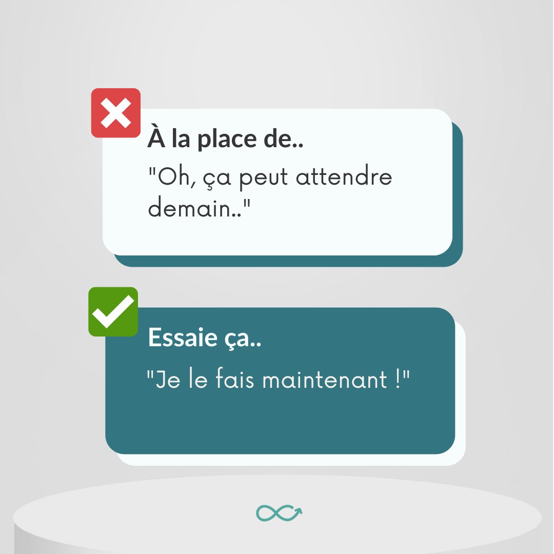 On ne le dira jamais assez, ne remettez jamais à demain ce que vous pouvez faire aujourd'hui. ,

Et vous, sur quelle tâche procrastinez-vous ?
Ne vous posez plus de questions, Mettez vous y  Maintenant ! 
#justdoit