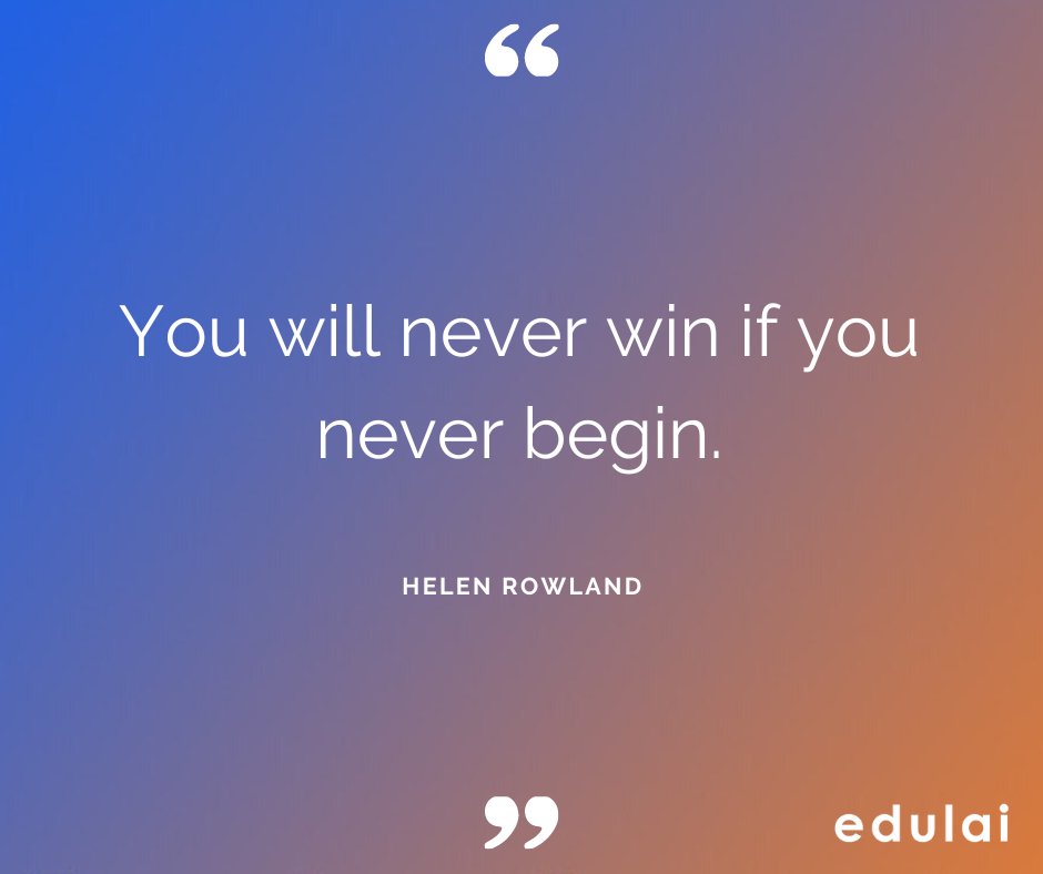 edulai1's tweet photo. Getting started 🏅 #quoteoftheday https://t.co/0noqB0n8OV