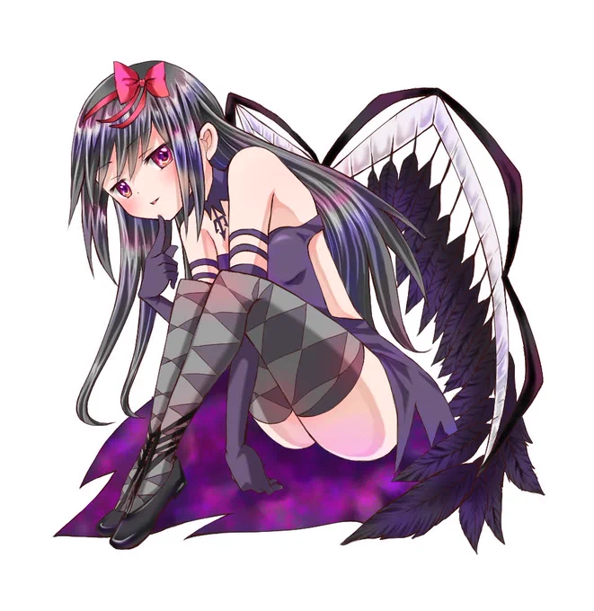 初めて描いた悪魔ほむら 