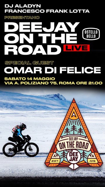 frankdj's tweet photo. Sabato 14 maggio - Ostello Bello Roma - Ore 21 con @omardifelice - Deejayontheroad LIVE . Registrazione gratuita —> https://t.co/s5c8EeeakU @DjAladyn https://t.co/AZSwk5SsqU