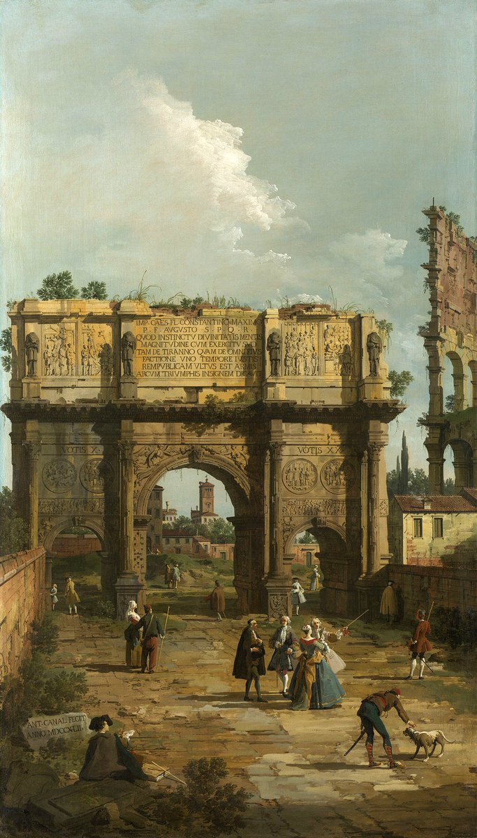 ancientorigins's tweet photo. #ArchOfConstantine in #PiazzaDelColosseo of Rome; oil painting on canvas created by Italian painter Giovanni Antonio Canal in 1742, who commonly known as #Canaletto.🎨

https://t.co/em60tarFT9 https://t.co/suWBPfGzDY