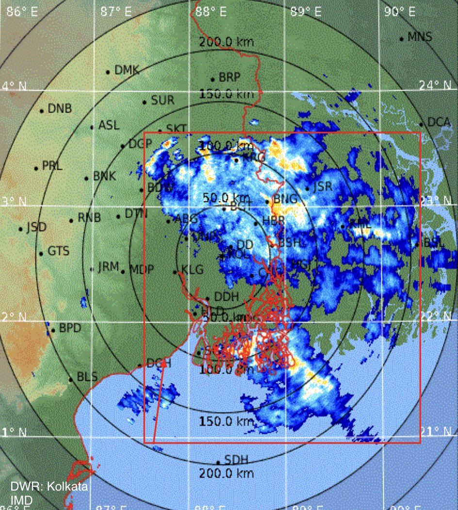 indiametsky's tweet photo. Note1/3
Nowcast-1
On/Off Light to moderate rains followed by isolated heavy spells along winds winds gusting upto 30-45km/h are expected in #Kharagpur, #Kolkata, #Shantipur, #Bardhaman, #Barrackpore, #Bagula and adj areas of #WestBengal during next 4-6hrs https://t.co/fbzWTcyPwO