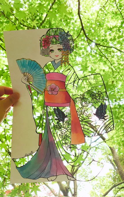 新緑に染まる舞妓さん🍃 