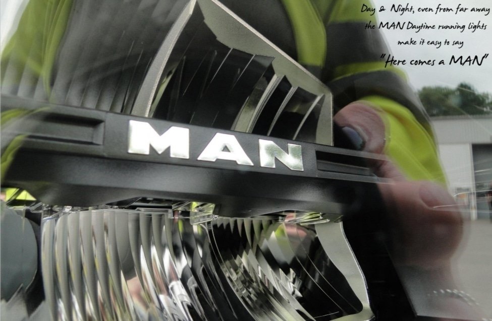 ANRICHARDSLTD's tweet image. "Day &amp;amp; night, even from far away, the MAN Daytime running lights make it easy to say - Here comes a MAN" #mantrucks #mantruckandbus #daytimerunninglights #drl #anrichards #northwalestrucks