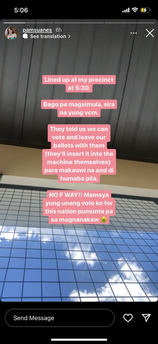 Treeecia's tweet photo. My little sister is a first time voter and 11 hours na siya nakapila just to make sure her vote is counted right! 🥺

#ExtendVotingHoursPH ‼️@COMELEC FIX THIS.

📍Clustered Precinct 959 in Old Balara Elementary, QC

#VoteReportPH #KontraDaya #Eleksyon2022 #Halalan2022 https://t.co/uxr0y3wNAN