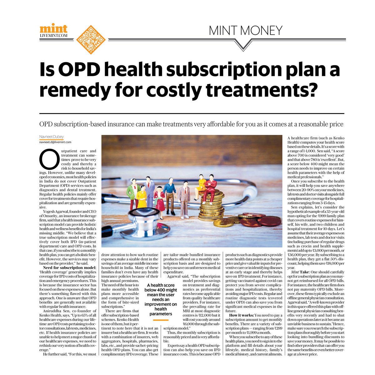 yourkenkohealth's tweet photo. Out-of-hospital expenses eating into your savings? Read this @livemint piece where @anisen943, our co-founder, addresses why integrated healthcare financing solutions make more sense now than ever. https://t.co/6GlnRu72VN
#Kenko #KenkoInThePress #CashlessOPD https://t.co/Gy3DYqqvQN