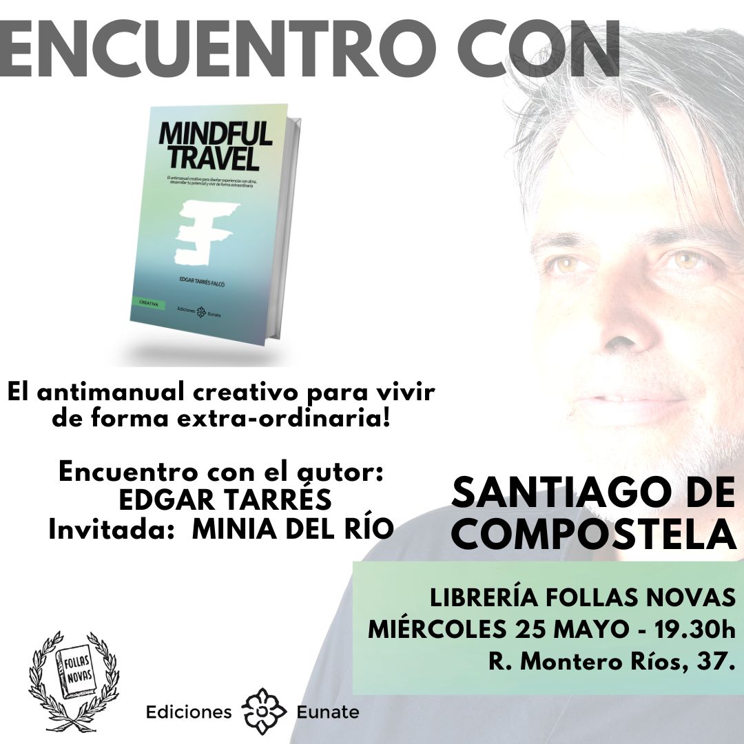 miniadelrio's tweet photo. Miércoles 25/05 en #SantiagodeCompostela presentación del libro #MindfulTravel de #EdgarTarres Hablaremos de las nuevas maneras de viajar y de cómo integrarlas en el día a día #turismodelSER #latexosdeturismo Allí nos vemos!💚💚💚 https://t.co/emoRJHOX7h