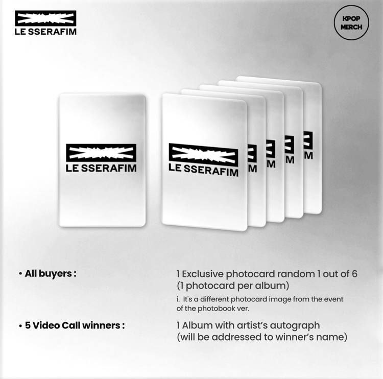 bingsouly's tweet photo. LE SSERAFIM SHOPEE VIDEO CALL EVENT MONOCHROME BOUQUET VER

Album: RM22
✅✅✅

POB / Exclusive photocard: RM30
Chaewon
Sakura
Yunjin
Garam
Kazuha
Eunchae

- Dateline: 15 May
- Exc local postage only

#SoulyLeSserafim #pasarlesserafim https://t.co/fyCtmOrMyU