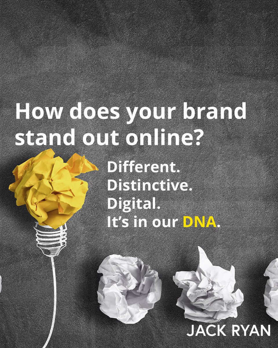 wearejackryan's tweet photo. How does your brand stand out online? 

We help clients from a range of sectors deploy a Different, Distinctive and Digitally focussed approach to drive their online performance.  

Find more:  https://t.co/RPUEQsQWY8

#marketing #digitalmarketing #marketingagency #googlepartner https://t.co/b48zaEyBpM