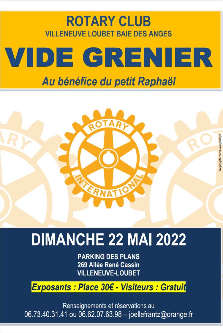 RotaryVLBA's tweet image. #RCVLBA #ROTARY1730 organise un grand VIDE GRENIER le 22/05 à Villeneuve-Loubet Baie des Anges Renseignements résa : 06 73 40 31 41 ou 06 62 07 63 98