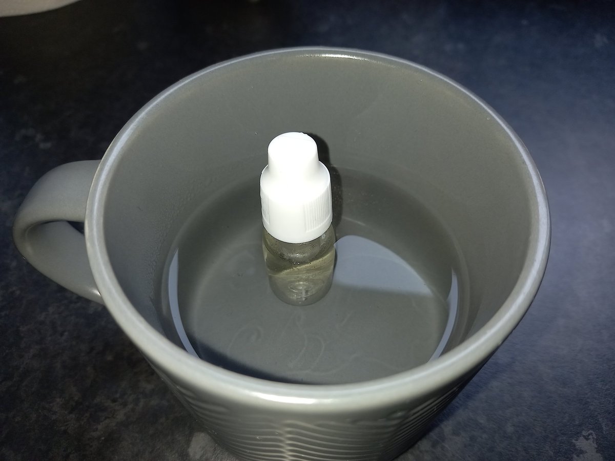 Vaping40watts's tweet photo. Helping along some mixed fruit eliquid 10 mins in warm water then a good shake... had already boiled the kettle for a cuppa so saves running the hot tap.. #vaping #vaper #ukvaper #vaperuk #vapeon #diyeliquid https://t.co/SYxSqeVbIT