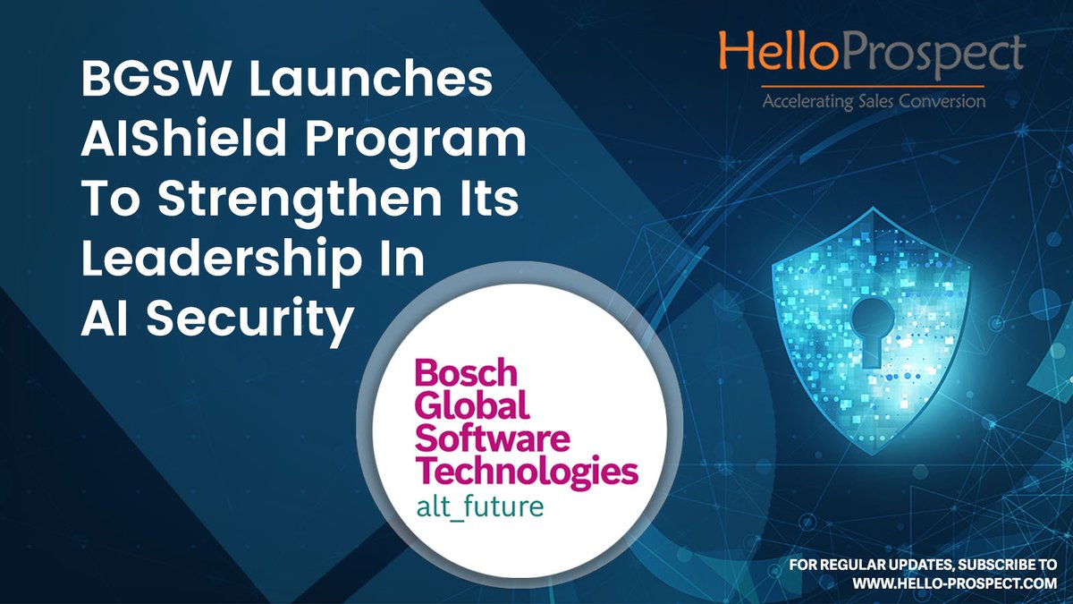 Hello_Prospect's tweet image. lnkd.in/gi5mDv4Z
@BoschSoftware has announced the launch of its AIShield program, a self-contained corporate start-up focused on establishing a business in the #AI security domain. To know more, #click the link.

#helloprospect #business