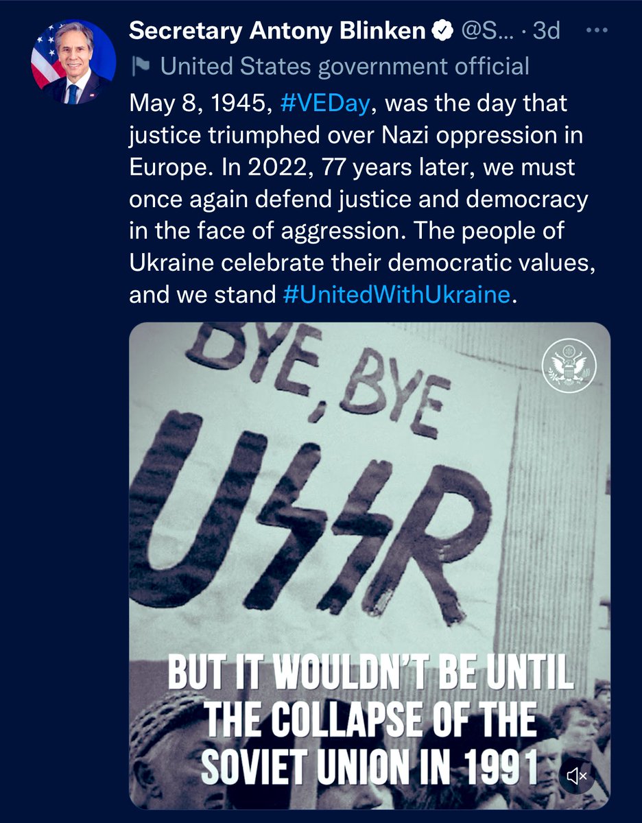 FiorellaIsabelM's tweet photo. Imagine being the SOS of the country that lied their way into every single war, is determined to extradite an Australian journalist for exposing war crimes, has illegal torture prisons &amp; is currently funding Nazis in Ukraine, but you revise history &amp; insinuate Russians are Nazis? https://t.co/kkv6NpW99v