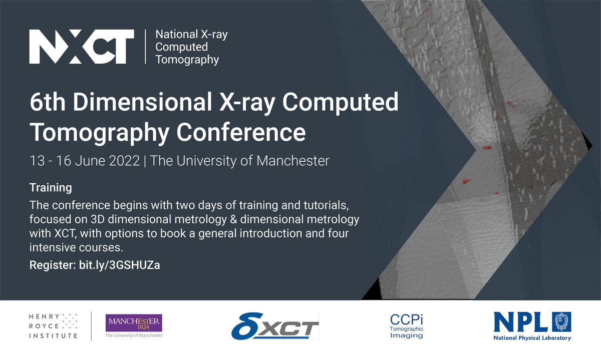 nxrayct's tweet photo. #dXCT will present and disseminate the latest developments in XCT for dimensional measurement and its industrial impact across a variety of applications, with the option to join a variety of training courses.
Find out more & register: https://t.co/EMI173HJtg https://t.co/7Toz2tSm5H