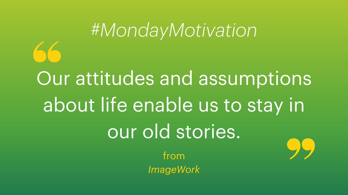 dinaglouberman's tweet photo. #MondayMotivation #ImageWork

Our attitudes and assumptions about life enable us to stay in our old stories. But it is possible to go beyond the Everyday Imagination and tap into what I call the ‘Transformational Imagination’.

Find out more: https://t.co/fjTD65sDUJ https://t.co/UV35X6pc5S