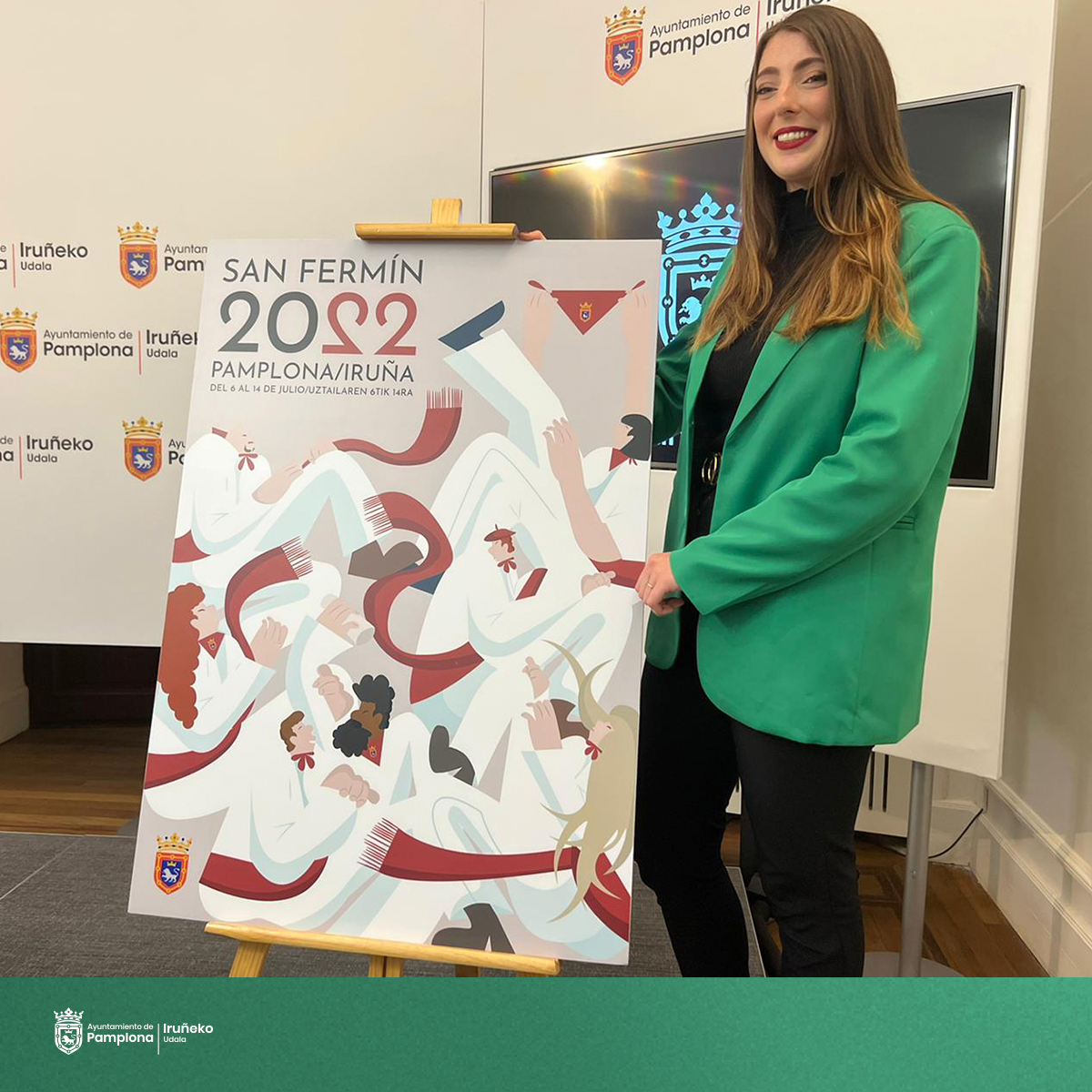 🔴⚪️¡Ya tenemos ganador! “Beti Bezala” de Olaia Merino Erviti será la imagen para San Fermín 2022 tras obtener el 19,6% de los 8.191 votos validados. 

¡Ya falta menos!  #SanFerminEsPamplona