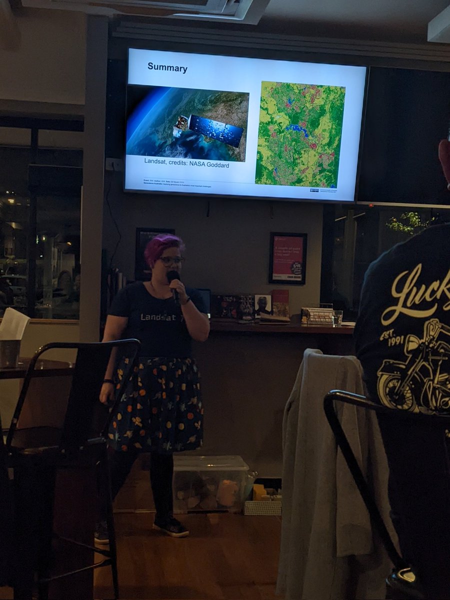 We are having a great time at #pintAU22 hearing all about how to use satellites to map changes in the landscape from Eloise Birchall!