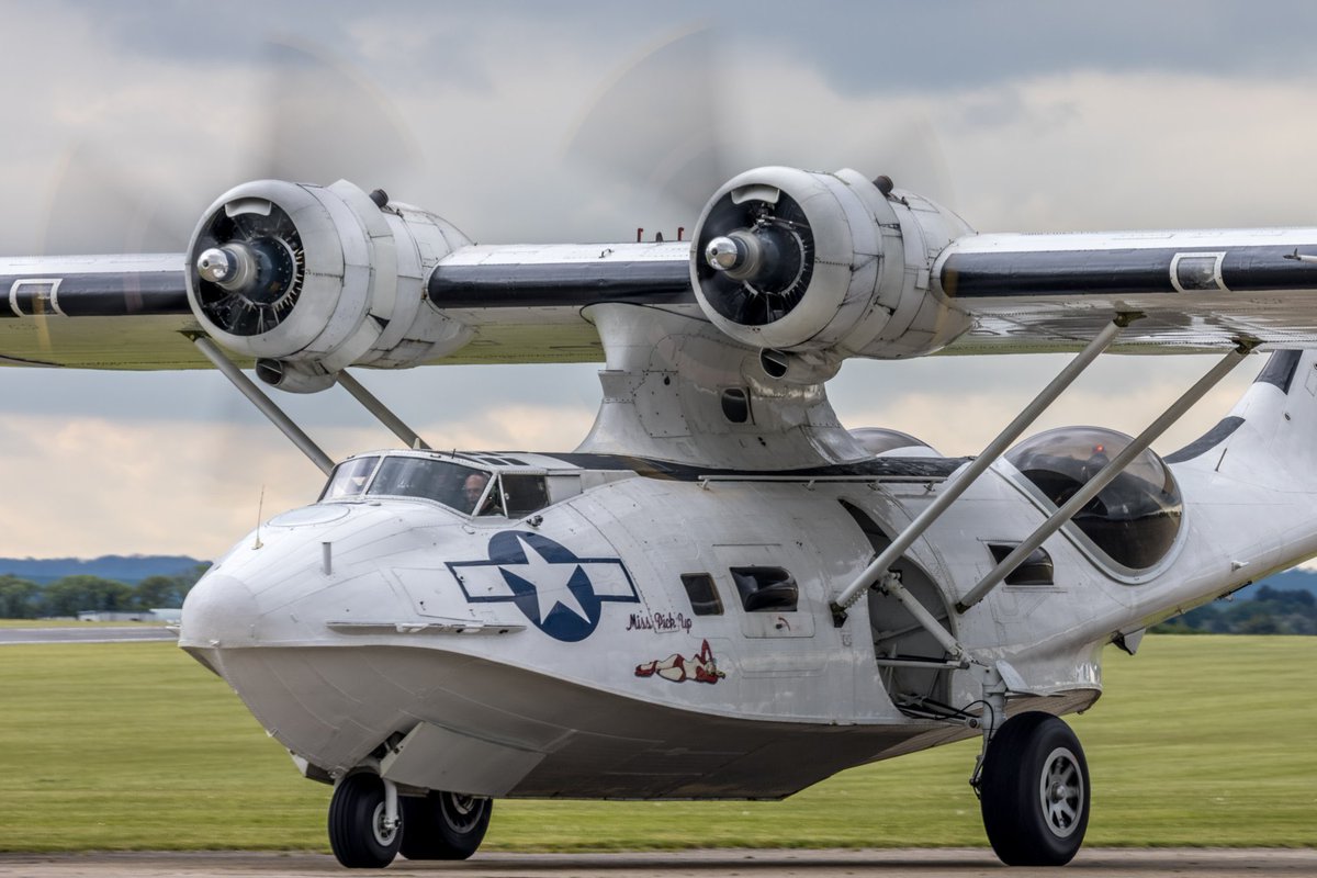 ShutterbugWGC's tweet photo. Also from the Standing Together Flying Day last May, the Plane Sailing Consolidated PBY5-A Catalina #AvGeek #AviationPhotographer #FlyingDays #Duxford #Canso #IWM https://t.co/LA8dHj9vo3