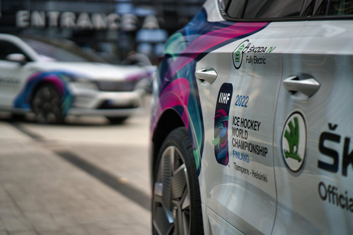 skodaautonews's tweet photo. This year, the tournament will be held in the Finnish cities of Helsinki and Tampere from 13 to 29 May. #SKODA AUTO is providing the organisers with a fleet of 45 vehicles, including:
#EnyaqCoupeRSiV ⚡
#ENYAQiV ⚡
#SUPERBiV ⚡
#KODIAQ
Read more ➡️ https://t.co/fJNNpD3Oow https://t.co/BaDUD4PumA