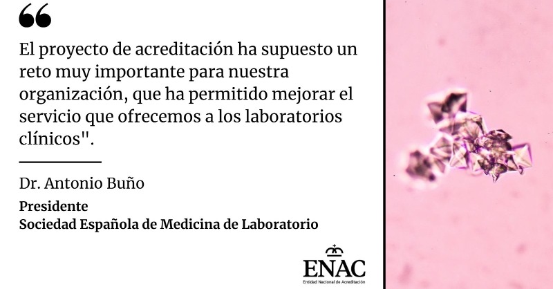 ENAC_acredita's tweet photo. 📍 La Sociedad Española de Medicina de Laboratorio, primer acreditado para programas de #intercomparación con imágenes de microscopía de sedimento urinario.

Entrevista al Dr. Antonio Buño, presidente de la @SEQC_ML ⬇️
#ISO17043