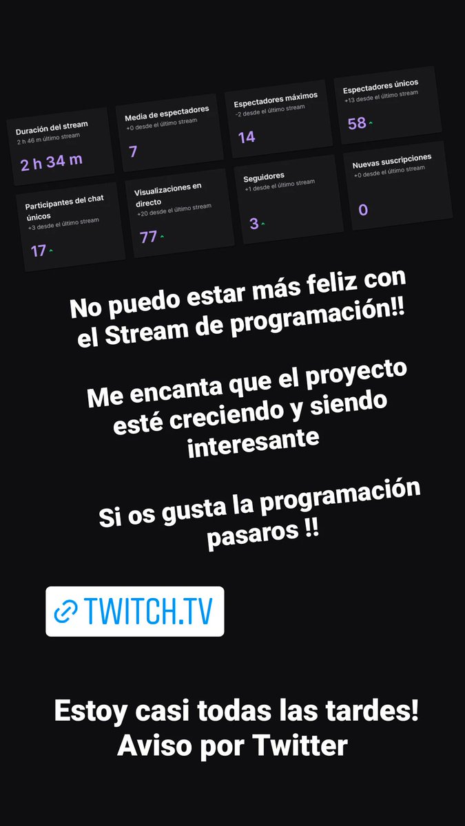 Altaskur's tweet photo. No puedo estar más contento con la acogida que está tenido el proyecto, muchas gracias a todos los que me apoyáis, y a ti que estás leyendo esto, si te gusta la programación o hablar de tecnología, pásate por mi strean, conoce mi opinión totalmente irrelevante y pasa un buen rato https://t.co/0YXvY2bWfJ