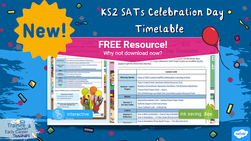 TraineeTwinkl's tweet photo. This is a lovely resource to have ready for the end of SATS. π
https://t.co/zCdHXD91AN
#edutwitter #ECT #NQT #ECTKS1 #ECTKS2 #ECTKS3 #teachertwitter https://t.co/GAbqvxJPU9