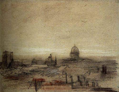 View of Paris with Notre-Dame and the Pantheon, Vincent van Gogh...1886
#art