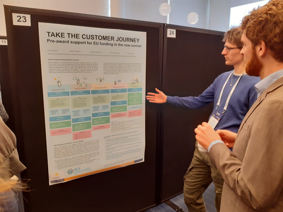 helihon's tweet photo. Honoured to receive the best poster award of the Oslo #EARMAconference for our teams #servicedesign for pre-award support for EU funding work! Thank you @EARMAorg and colleagues for an inspiring conference! https://t.co/glfTqFCyxs