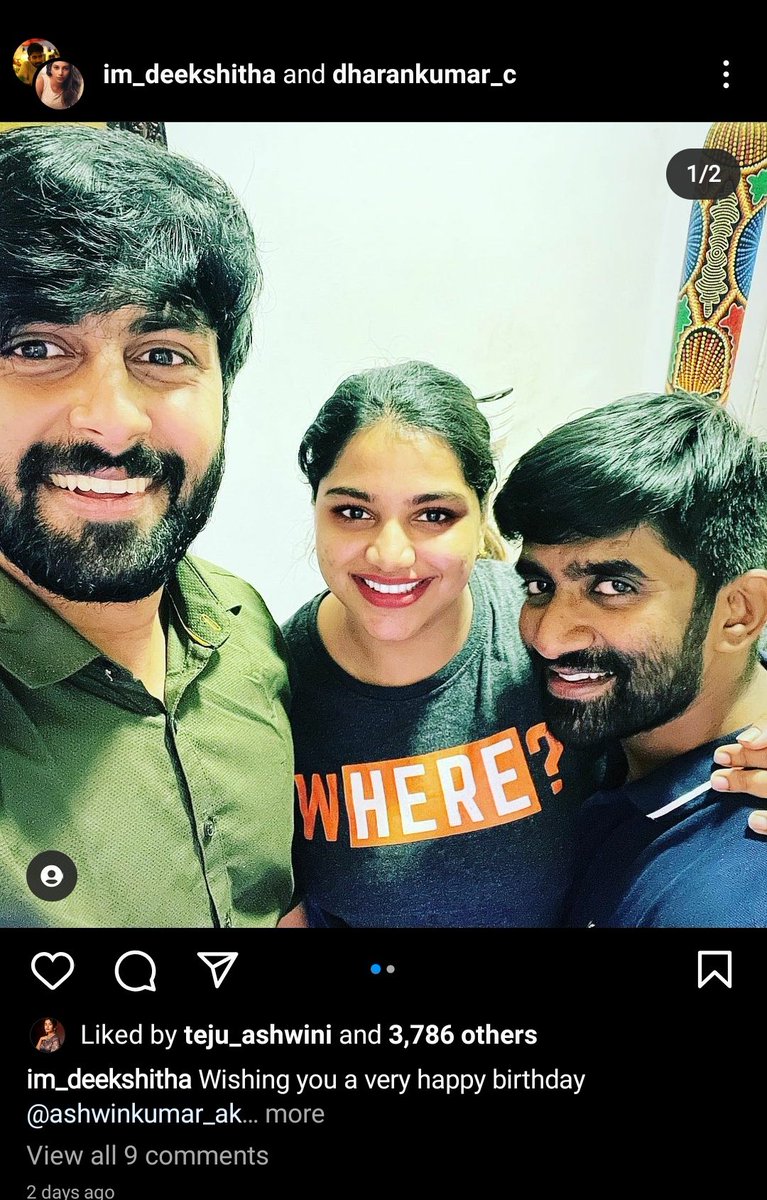 CringeTeju's tweet photo. Enna ma teju ni oru post story kuda podala ashwin ah wish panni?? ana veravanga podradha like panirke😂😂
@i_amak #ashangi #ashwinkumar @sivaangi_k https://t.co/i40XAWEfW8
