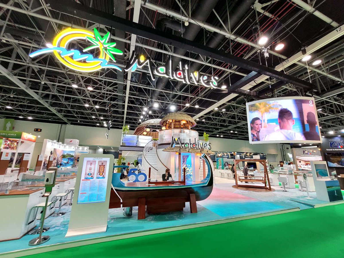 visitmaldives's tweet photo. We are thrilled to return to the @ATMDubai  to promote the Maldives, our tourism products, experiences, and various offers to the Middle Eastern market and beyond!
Visit our stand to connect with the #SunnySideofLife!

#WorldsLeadingDestination2021 #VisitMaldives https://t.co/ON6iJwNaeL