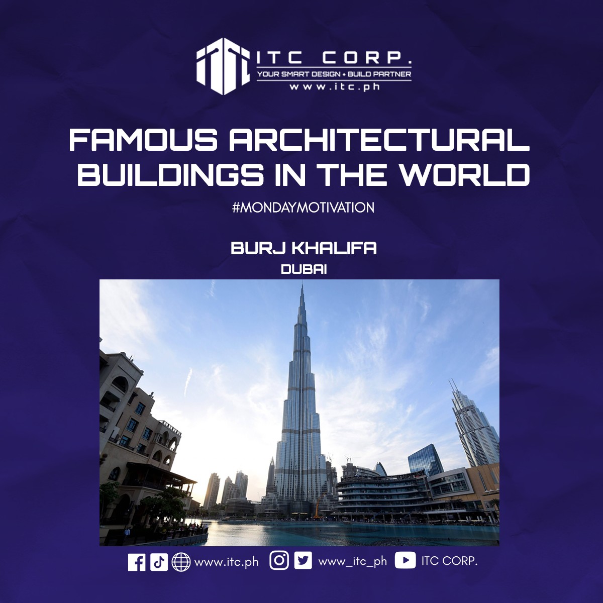 www_itc_ph's tweet photo. Do you ever wonder what are the most famous architectural structures around the globe? Here is our very own top 5 list that will surely make you want to visit them! 

#design #DidYouKnow #architecture #building https://t.co/QNrqmDR53N