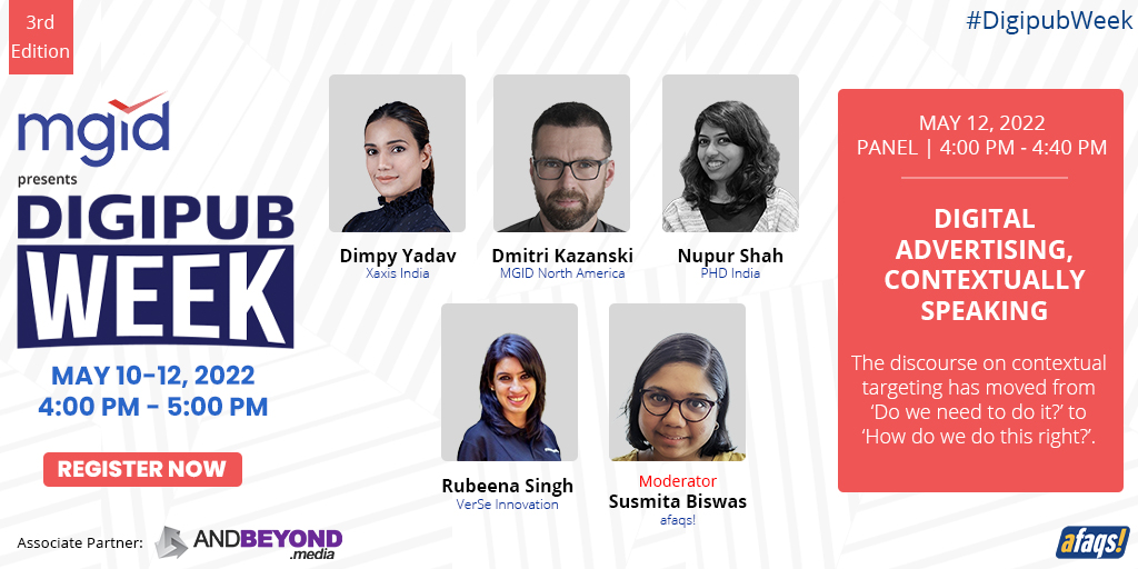 DigipubWorld's tweet photo. #DigipubWeek: The discourse on contextual targeting has moved from ‘Do we need to do it?’ to ‘How do we do this right?’.
Catch our speakers share their thoughts on how are #publishers dealing with this new reality?
🗓️May 12
⏰4-4:40 PM
REGISTER: https://t.co/aRoMutLj4Q
@susmitavb https://t.co/2IzcEh6myb