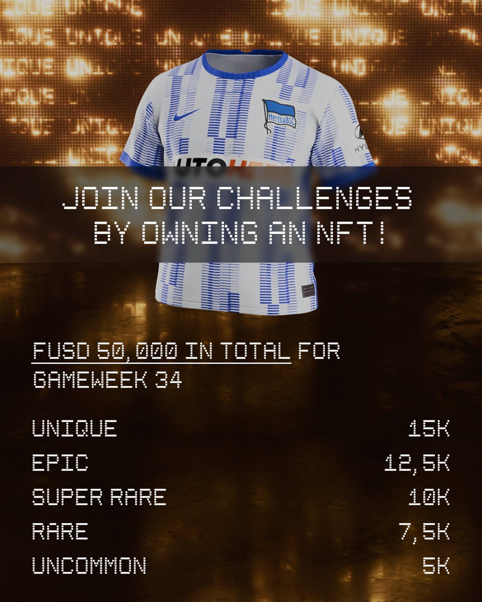 Are you ready? Last matchday of <a href="/Bundesliga_DE/">BUNDESLIGA</a> and the prizepools look juicy with $50,000 total🥤

Want to join but don´t have a jersey NFT? 

➡️EPIC BORRÉ jersey (~350$) for a lucky winner who..

- Likes
- Retweets
- Tags 2 friends

Deadline: 13.05., 20:00 CET

#NFTGiveaway