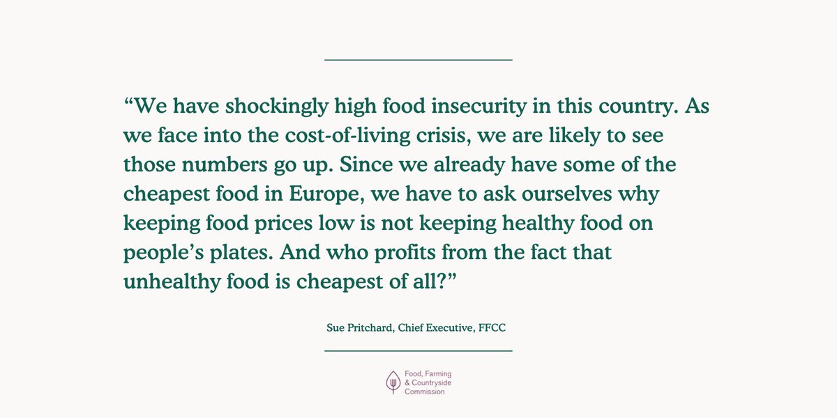 FFC_Commission's tweet photo. Echoes of @FFC_Commission report #HungryforHealth
"We have to ask ourselves why keeping food prices low is not keeping healthy food on people's plates" asks @suepritch
More: https://t.co/jl9oDarLEv https://t.co/yQSlVhPvye