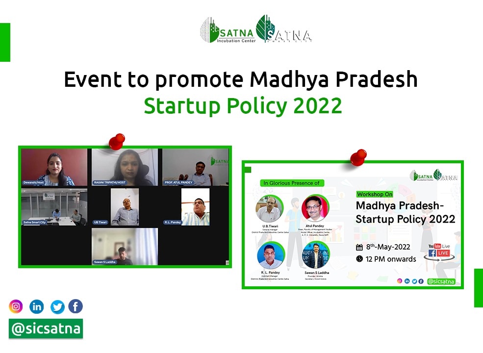 IncubationMS's tweet photo. On the 8th of May 2022, the #SmartCitySatna Incubation Centre organized a live webinar where startup policy experts and consultants highlighted the important components of the #MPStartupPolicy.
#SICSatna #IM #SatnaSmartCity #MPStartupPolicy #MPStartupPolicy2022 #StartupsinMP https://t.co/6tSG8xpubx