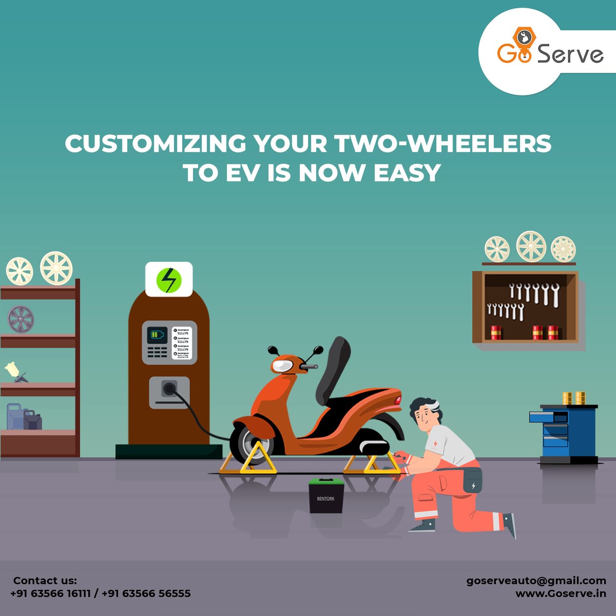 goserveauto's tweet photo. Converting Your Two-Wheelers Into Electric Vehicles &amp; CNG Is Now Easy With Go Serve. Call Us at +91-63568 86886/ 63568 89889 For Customization Services 
#goserve #automobile #honda #hero #bajaj #yamaha #royalenfield #ather #ola #revolt #ktm #suzuki #jawa #harleydavidson #tvs https://t.co/WIfDQMEwjW