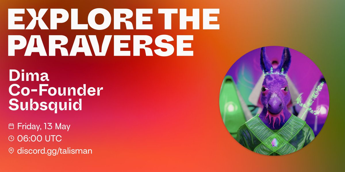 wearetalisman's tweet photo. Come join @subsquid in the #Paraverse this week!
🦑🦑🦑   
Dima @dizhel co-founder of the popular data indexing platform on Dotsama will be joining us on Discord to chat about how Subsquid will power the next generation of dAPPs. https://t.co/JOVqQW2bAo
