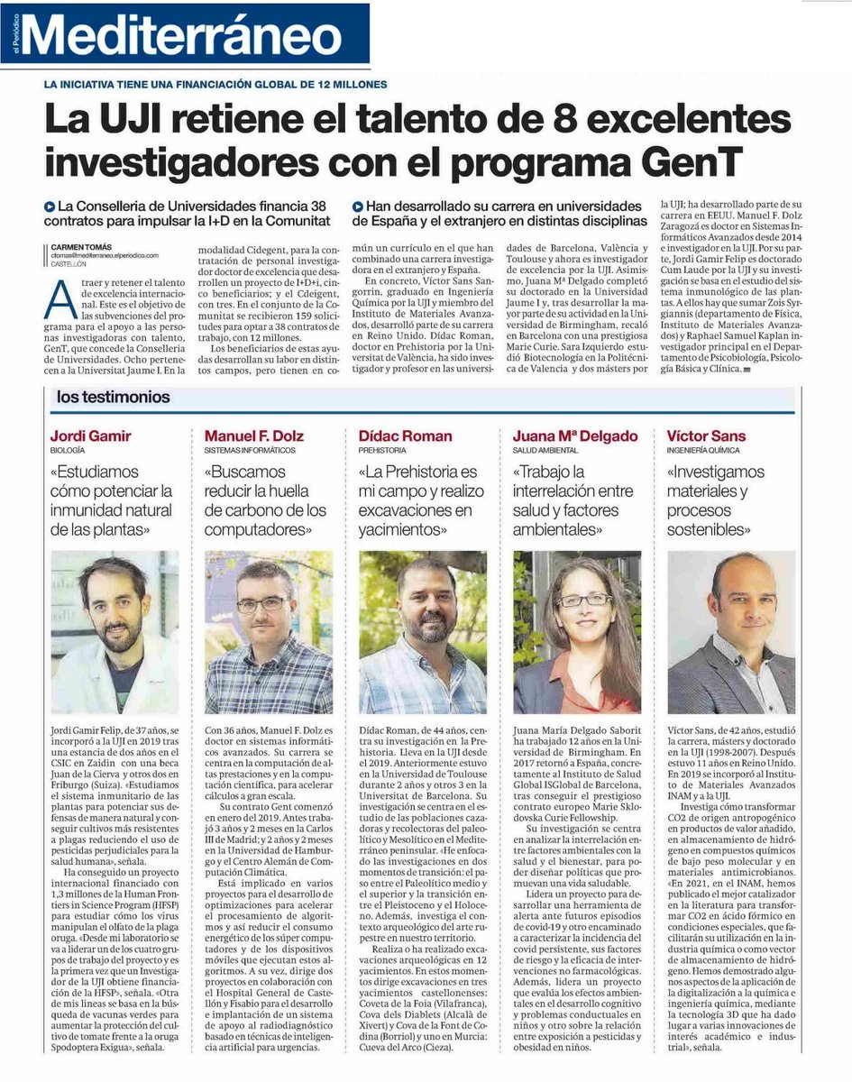 EvaAlconUJI's tweet photo. Aquesta notícia de @epmediterraneo és un exemple del potencial que té la col·laboració institucional per a la captació de talent, amb programes com @GeneracioT de @GVAinnova 

L'objectiu de @UJIuniversitat és comptar amb un model de captació de talent sostenible a llarg termini https://t.co/IXAhkpb6MP