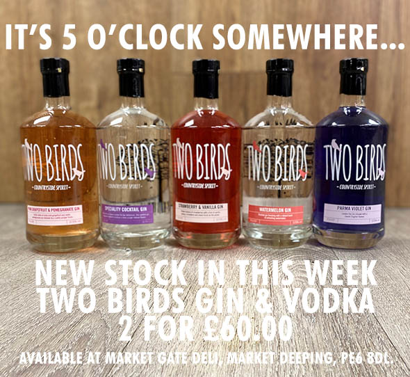 Available at our Market Gate Deli, #MarketDeeping, #Lincolnshire today! @twobirdsspirits

#Gin #ArtisanGin #EnglishGin #LocalGin #TwoBirdsGin #Deli #Delilife