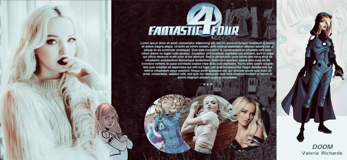 𝐕𝐚𝐥𝐞𝐫𝐢𝐚 𝐑𝐢𝐜𝐡𝐚𝐫𝐝𝐬

    𝑇𝑖𝑚𝑒 𝑡𝑜 𝑠𝑡𝑎𝑟𝑡 𝑓𝑖𝑔𝑢𝑟𝑖𝑛𝑔 𝑜𝑢𝑡 
          ℎ𝑜𝑤 𝑛𝑜𝑡 𝑡𝑜 𝑙𝑜𝑠𝑒
˚ ༘ ⋆˚ ⁀➷ 
                𝙳𝚊𝚞𝚐𝚑𝚝𝚎𝚛 
      𝚘𝚏 𝚂𝚞𝚎 𝚊𝚗𝚍 𝚁𝚎𝚎𝚍 𝚁𝚒𝚌𝚑𝚊𝚛𝚍𝚜  

꒰ ͜͡➸ 𝐹𝑎𝑛𝑡𝑎𝑠𝑡𝑖𝑐 𝐹𝑜𝑢𝑟 #Marvel

¿ 𝚁𝚃 ?