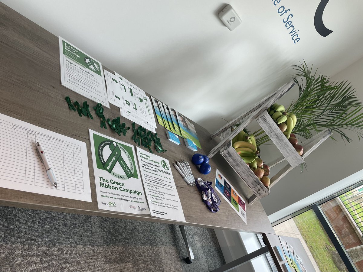 lulusmith75's tweet photo. Starting Mental Health Awareness Week at the TSOC in Manchester! #showingoursupport #thegreenribboncampaign #endthestigma #TSOC @mitie @neilplant73 https://t.co/3agrj9q6MV