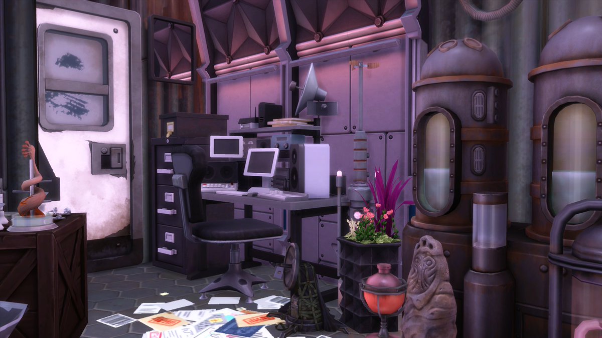 Catharina_Sims's tweet photo. Part 1/2
Sometimes the best way to go undercover is to hide in plain sight. When going not-so-undercover, it is of utmost important your workspace is aesthetically pleasing: complaining neighbors only distract you from your work. #ShowUsYourBuilds #SimsHome #sdchallenge1 https://t.co/WOpJ4HbPOe