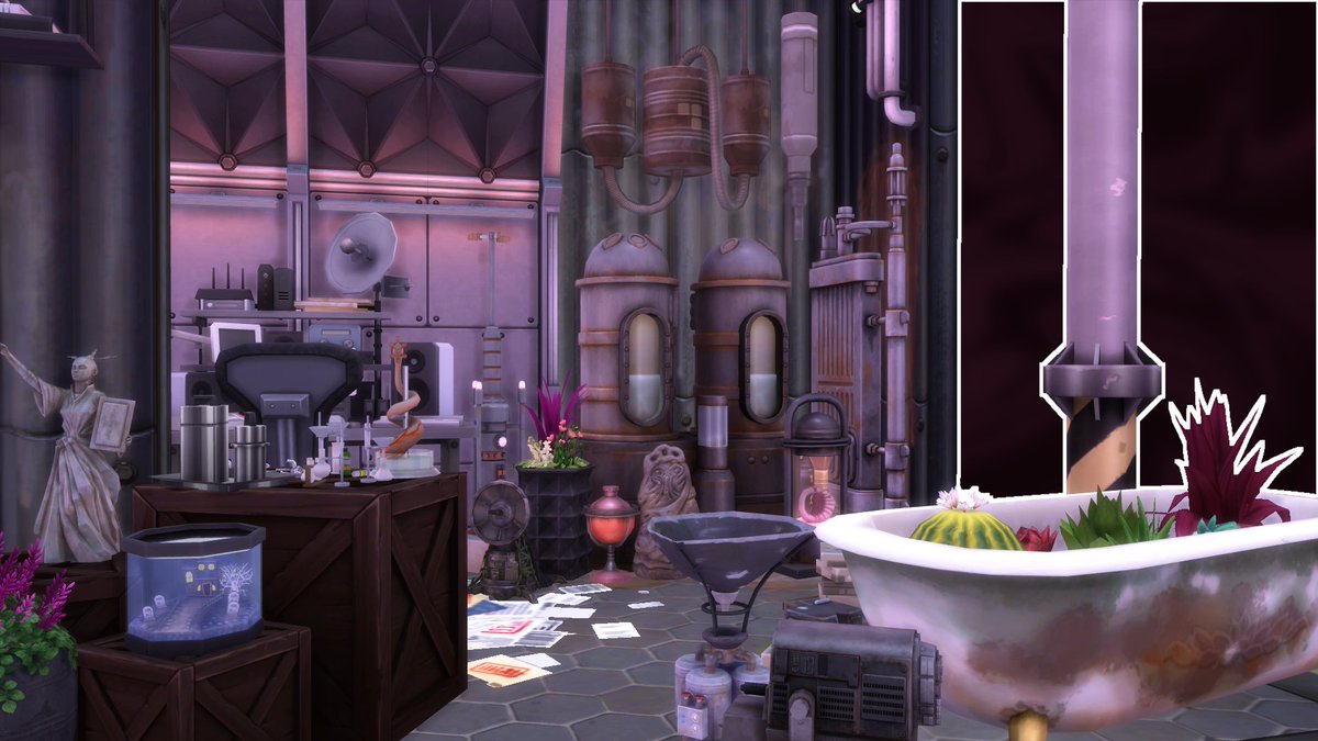 Catharina_Sims's tweet photo. Part 1/2
Sometimes the best way to go undercover is to hide in plain sight. When going not-so-undercover, it is of utmost important your workspace is aesthetically pleasing: complaining neighbors only distract you from your work. #ShowUsYourBuilds #SimsHome #sdchallenge1 https://t.co/WOpJ4HbPOe