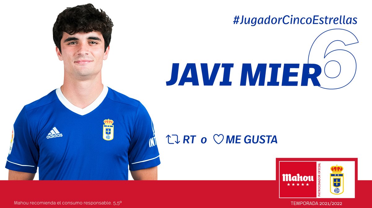 RT o Me Gusta si crees que Javi Mier ha sido el #JugadorCincoEstrellas del mes de abril del <a href="/RealOviedo/">Real Oviedo</a> (2/6)