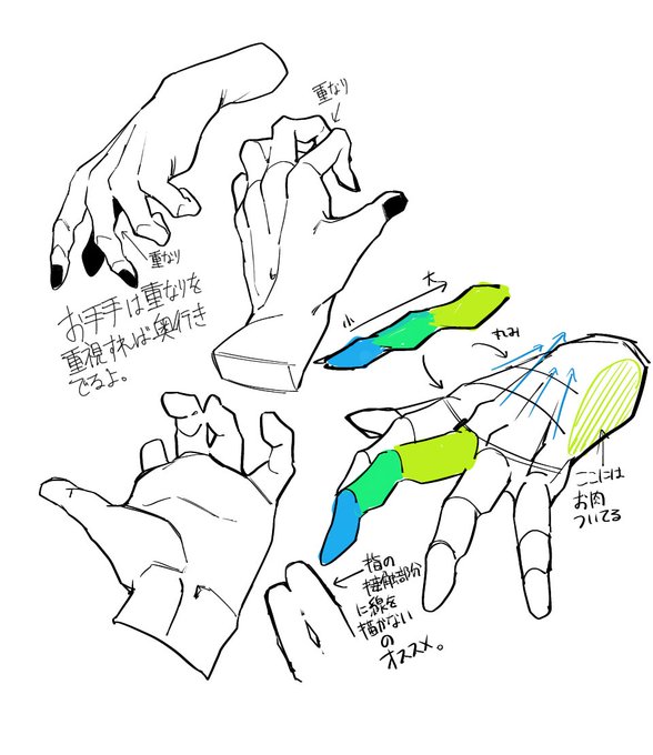 手の解説
(お手手苦手なのであてにしない方がいい) 