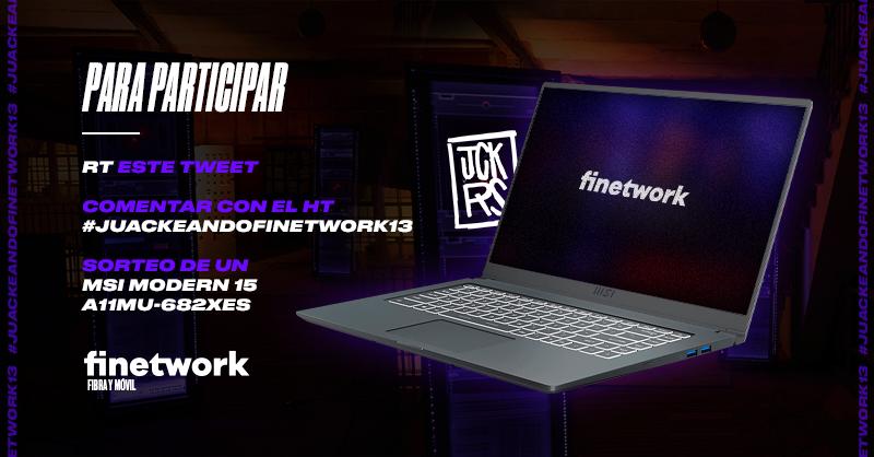🟣 SORTEO 🟣 SEGUIMOS JUACKEANDO CON UN PORTÁTIL MSI GAMING PARA HOY

Para participar:
1. RT este tweet.
2. Comentar con el HT #JuackeandoFinetwork13

A las 17:00h publicamos el ganador@. Cuanto más comentéis, más posibilidades de ganar. 
¡Mucha suerte! A quemar los teclados 🔥