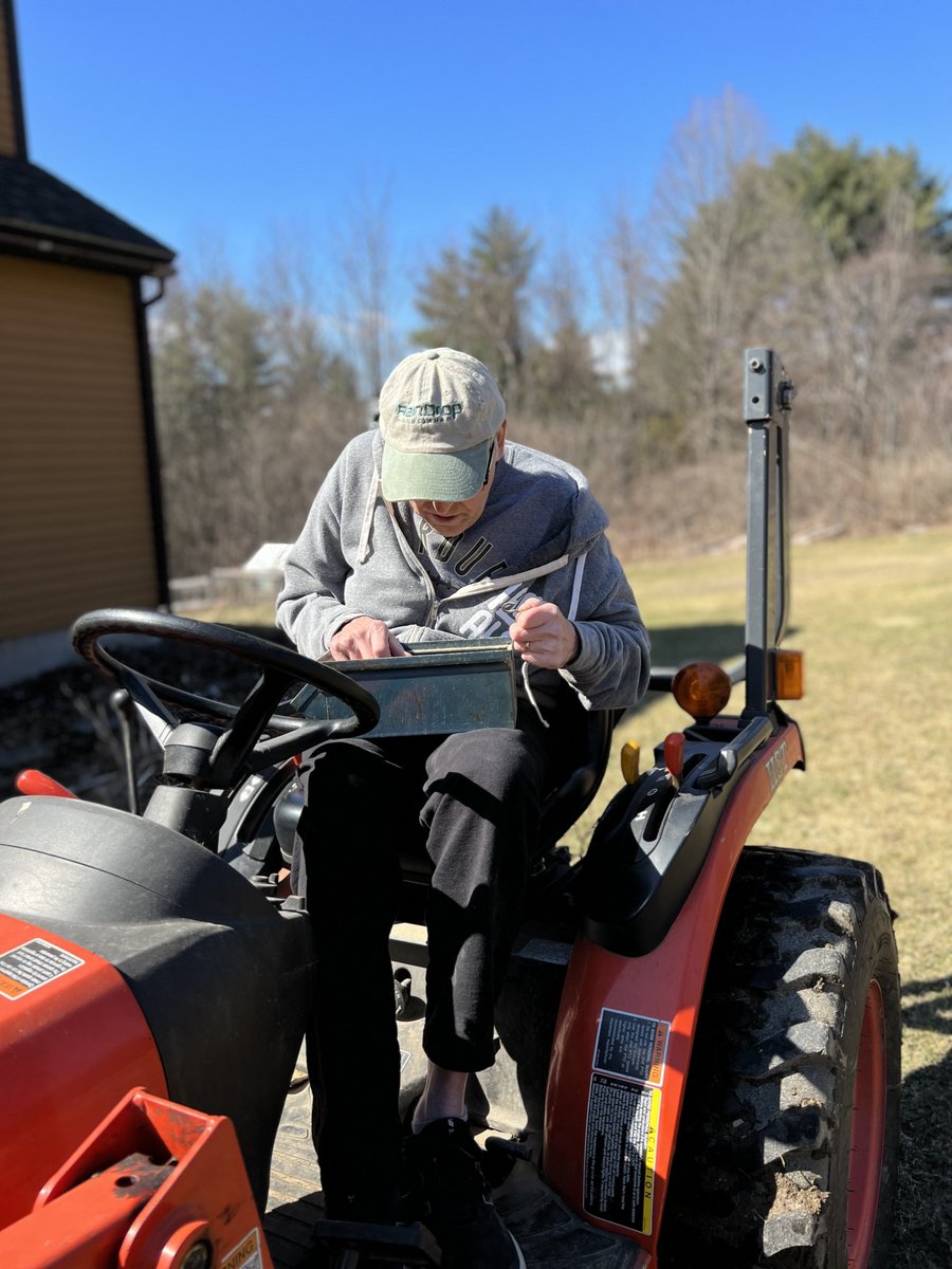 KFAnnaBelleRose's tweet photo. #ALSLooksLikeMe - When you can no longer walk safely outdoors even with a walker, and the power chair has been delayed due to incompetence, you use the Kubota to get around outside. We are an ALS family. https://t.co/7ByZ97xptK