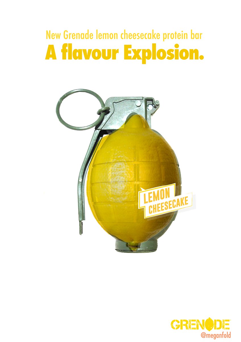 meganfold's tweet photo. Morning @OneMinuteBriefs Here's an (unusually early for me) entry for today's brief advertising @grenadeofficial's new Lemon Cheesecake bar! :) #GrenadeBar https://t.co/k6AC6GVtUu