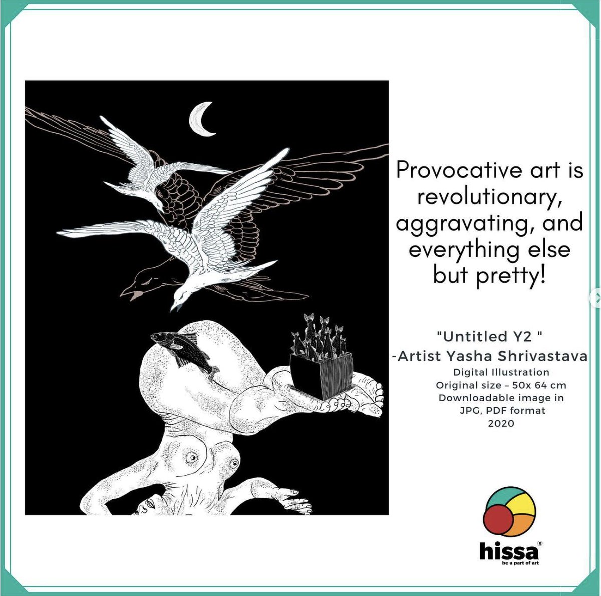 ArtspaceHissa's tweet photo. Provocative art is revolutionary, aggravating, and everything else but pretty!

Do you think art can initiate dialogues on topics that society considers taboo?

#art #artistupliftment #artnadvocacy #artcollectors #hissa #beapartofart https://t.co/fhD6OqmyrQ