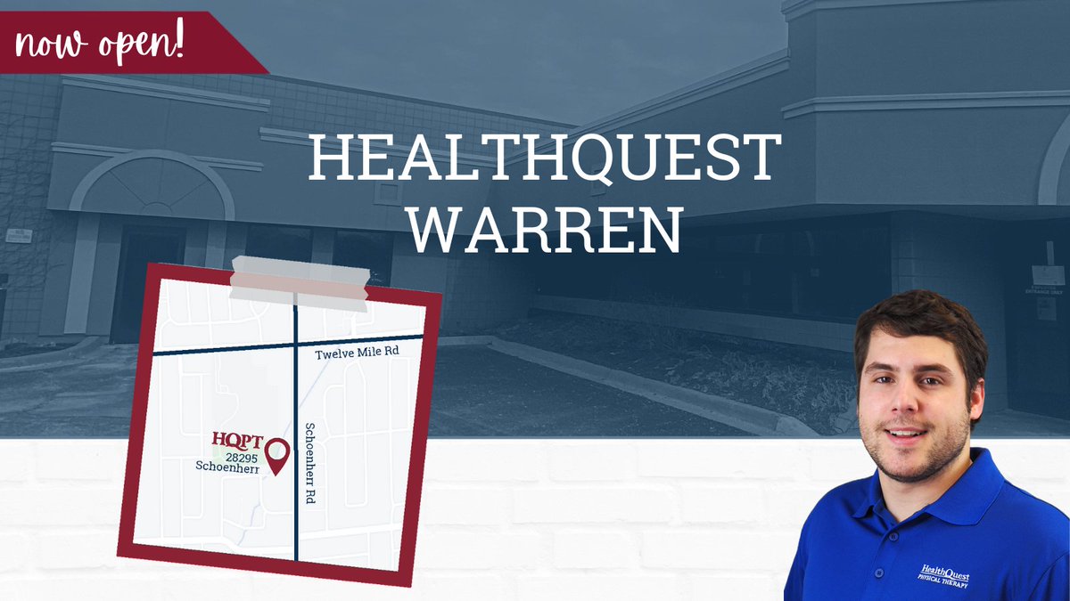 HealthQuest_PT's tweet photo. 🚨🚨It's official- HQ Warren (#2) is OPEN TODAY! 🚨🚨 Owner &amp; Director, Kyle is excited to expand his reach in the Warren community...come say hi and visit him! https://t.co/kBwzoj8d1c https://t.co/jkKVnLJq2m